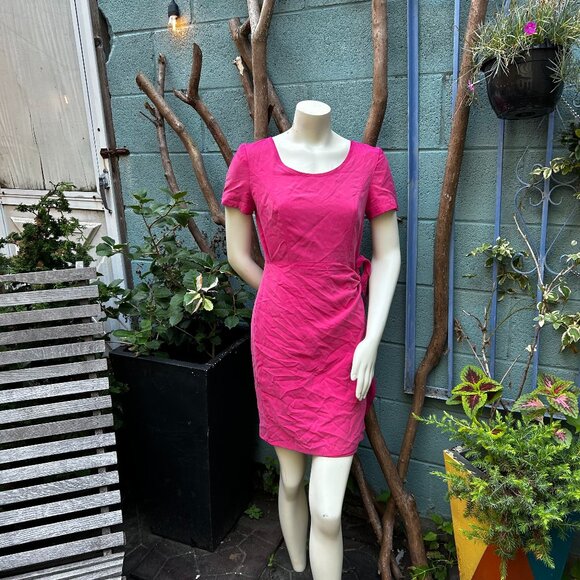 100% Silk Pink Wrap Dress - Picture 1 of 7